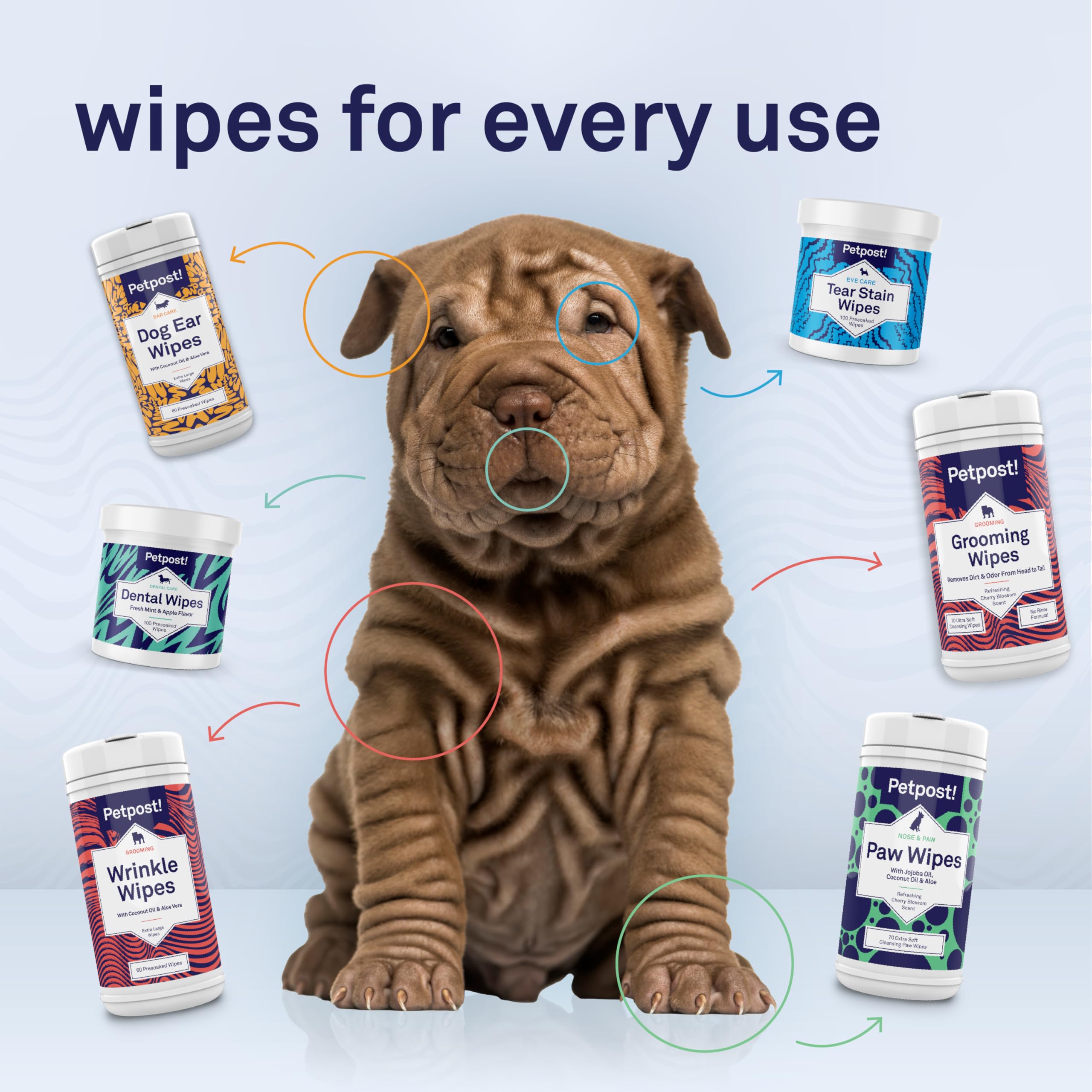 Petpost Cat Ear Wipes deliver quick cleaning power.
