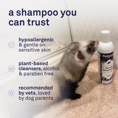 Petpost Ferret Shampoo safflower oil ingredient close-up for moisture