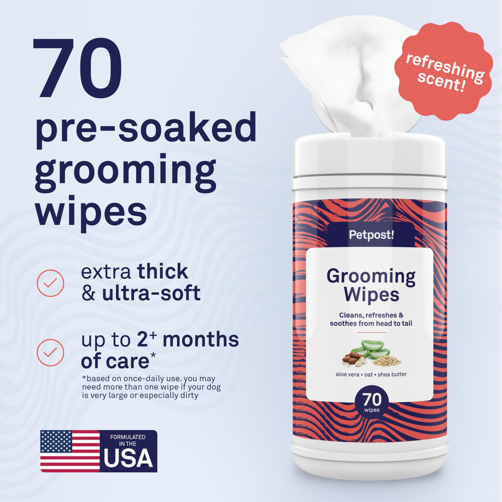 Petpost wipes suitable for face and paws grooming