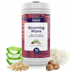 Petpost Large Grooming Wipes clean your dog's coat between baths