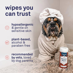 Petpost Large Wrinkle Wipes luxuriously soft cotton for sensitive areas
