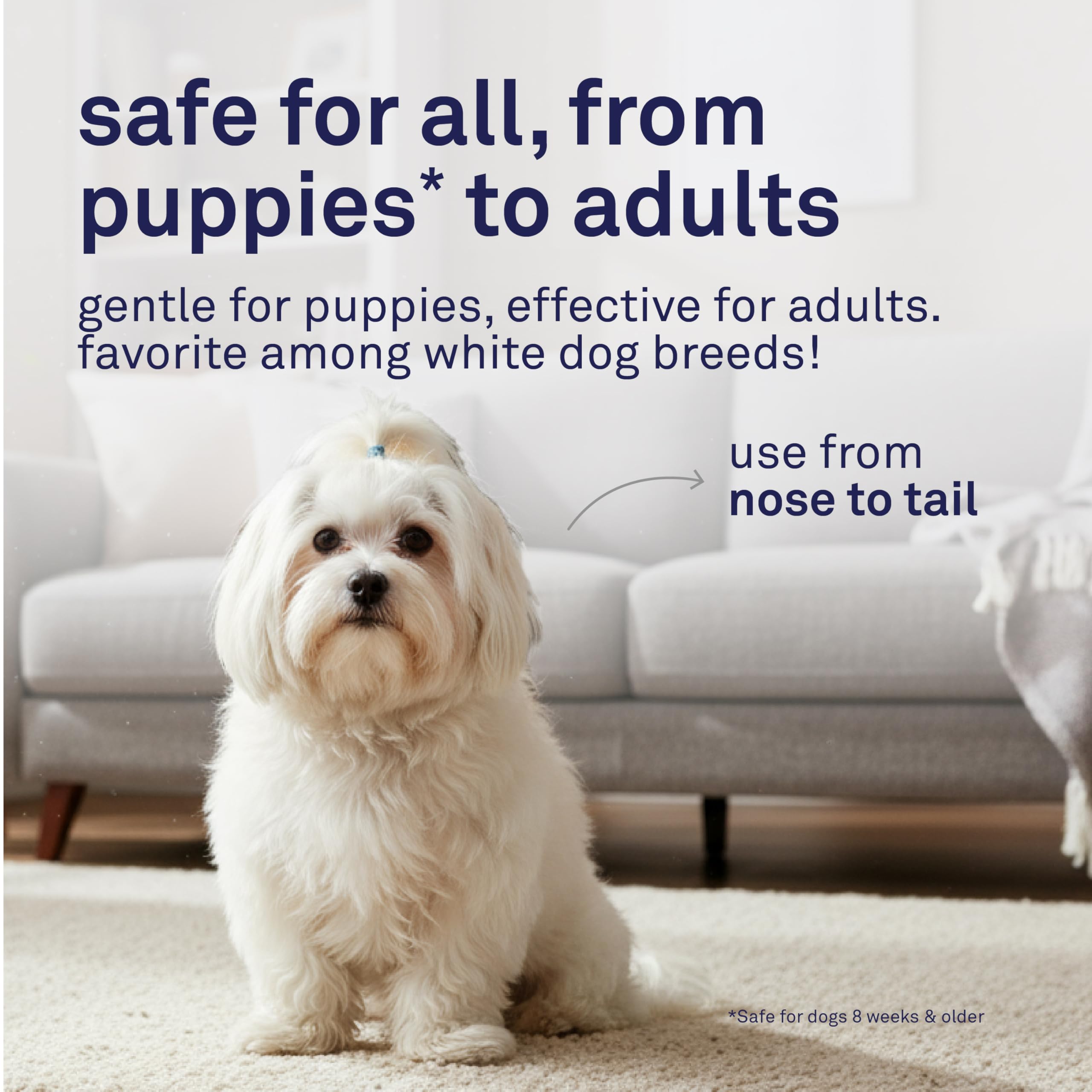 Petpost panthenol smoothing fur shot shows natural conditioning and added shine.