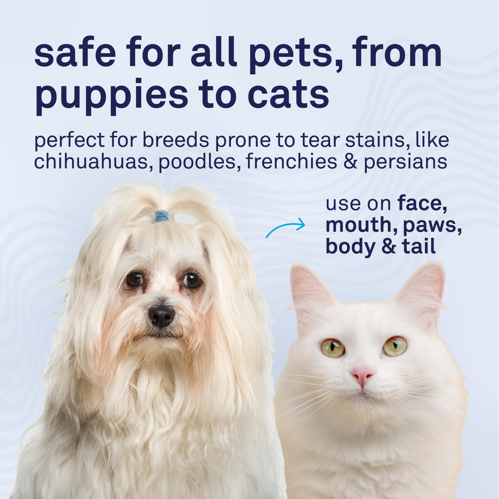 Petpost Tear Stain Remover with juniper berry for a natural cleansing routine.