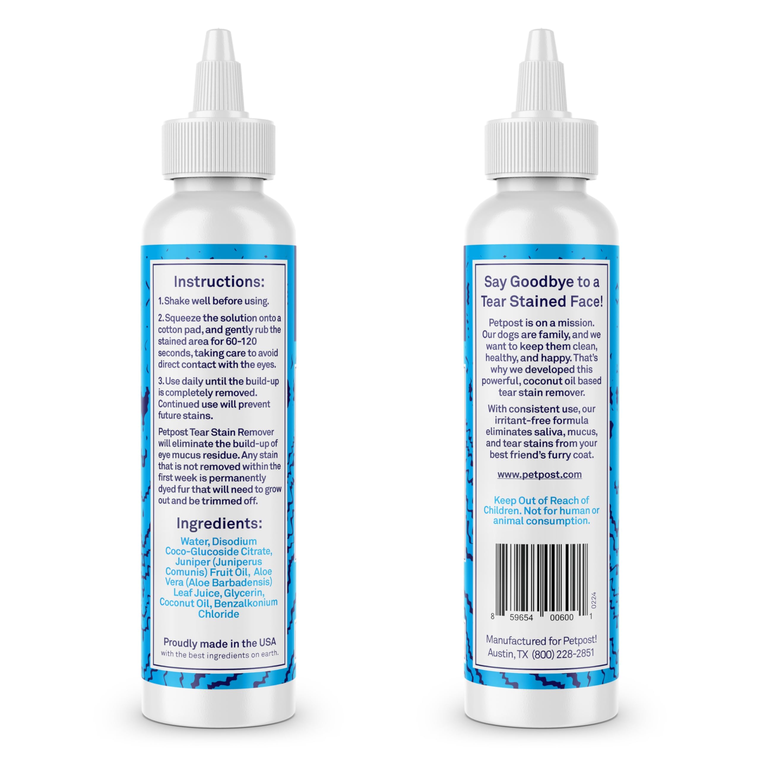 Petpost Tear Stain Remover paired with wipes for enhanced routine around eyes.