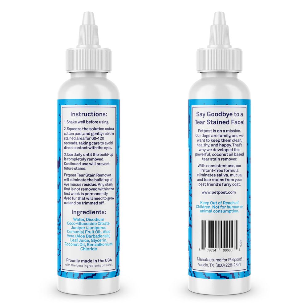 Petpost Tear Stain Remover paired with wipes for enhanced routine around eyes.