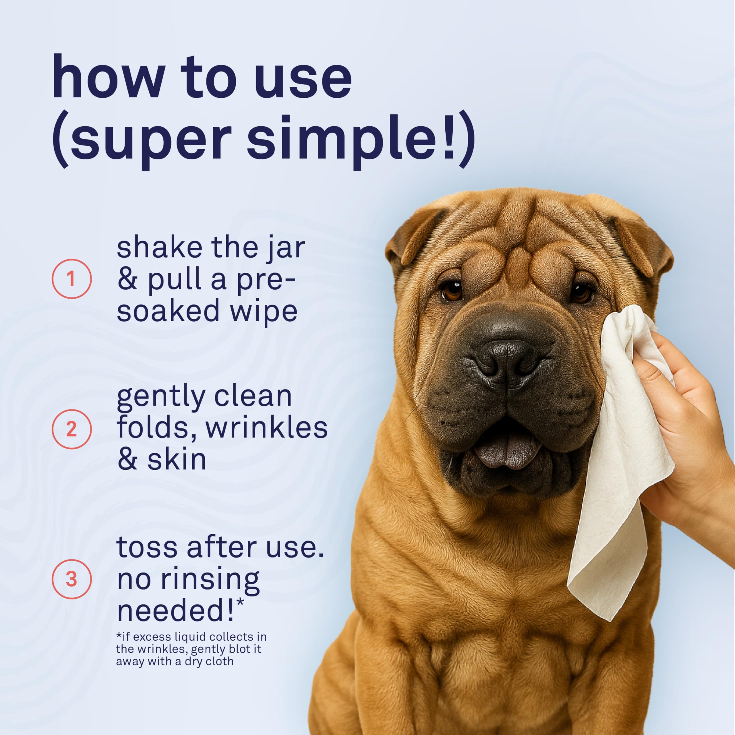 Petpost wipes designed for bulldogs and wrinkled breeds