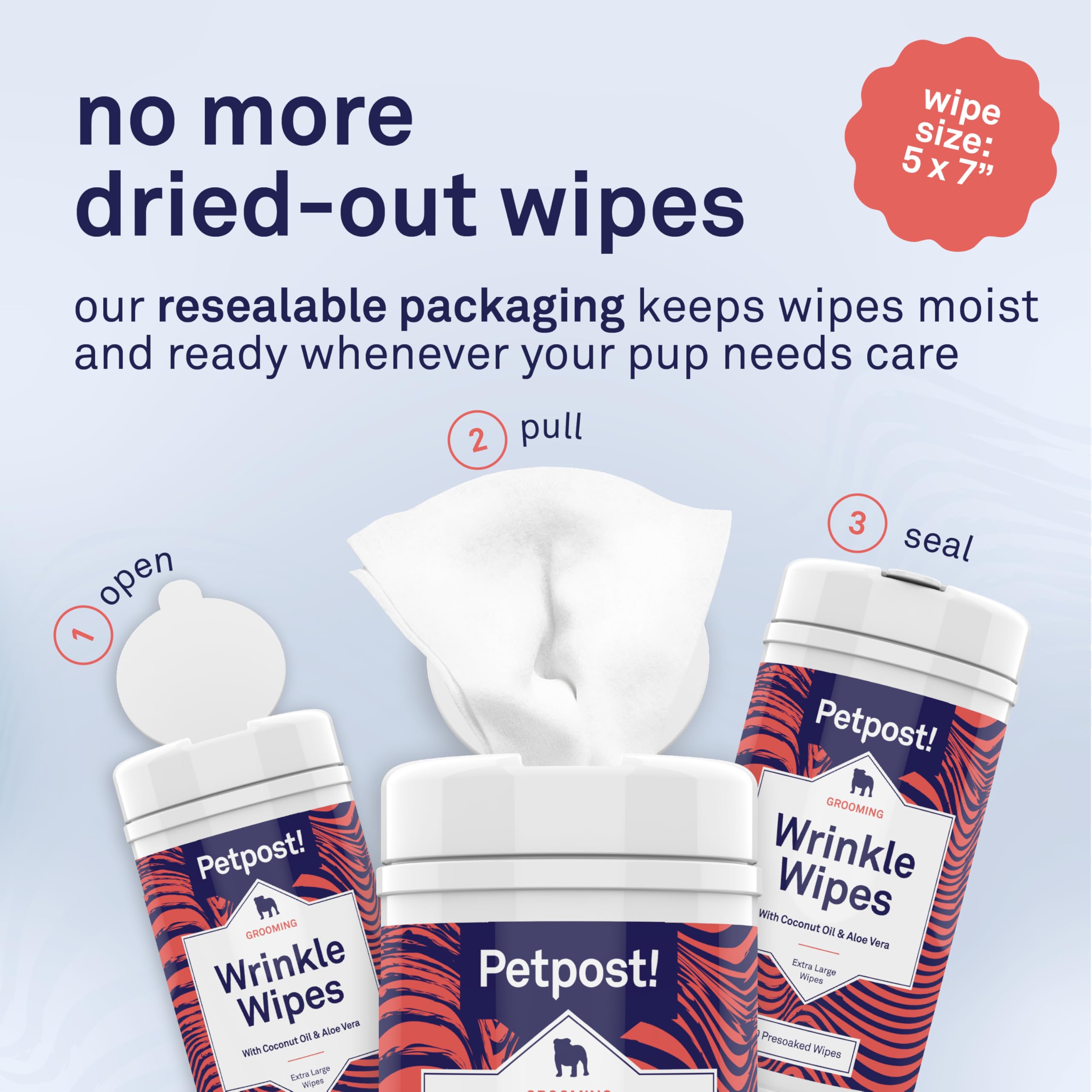 Petpost wipes suitable for pugs and wrinkly face care