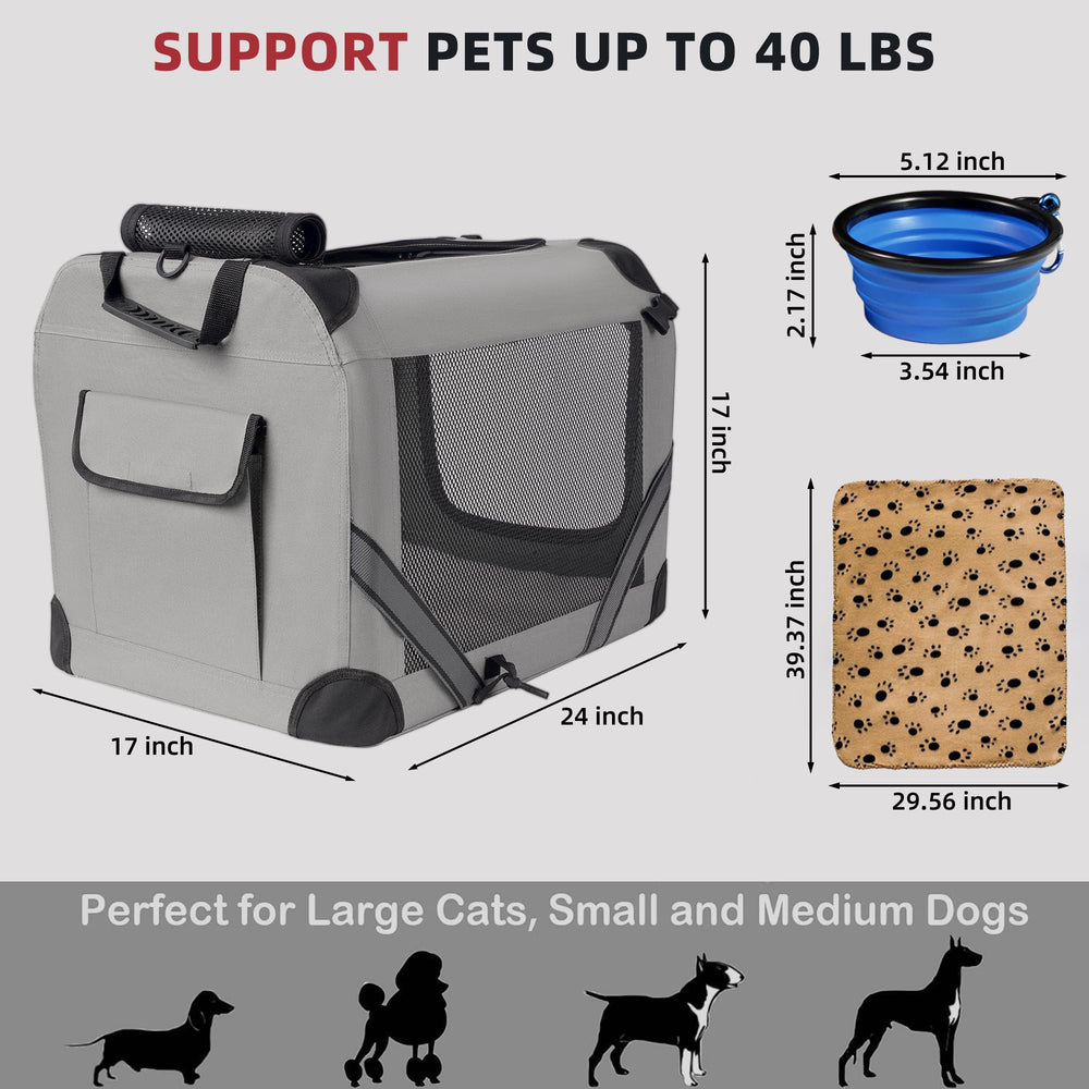 Petprsco large-cat-carrier-doors-and-leash shows secure entry with built-in restraint.