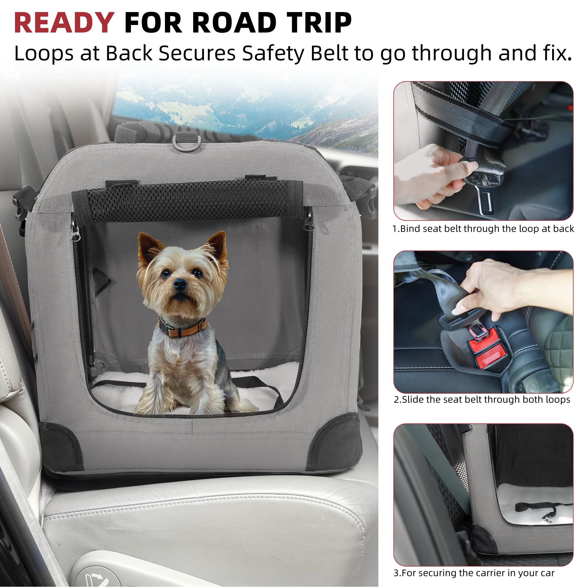 Petprsco large-cat-carrier-two-cats demonstrates dual-pet capacity for convenient trips.