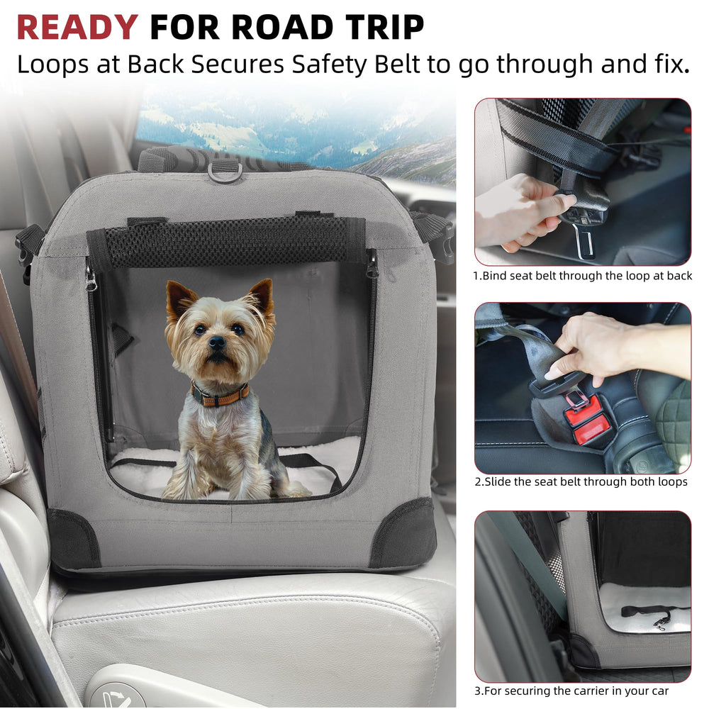 Petprsco large-cat-carrier-two-cats demonstrates dual-pet capacity for convenient trips.