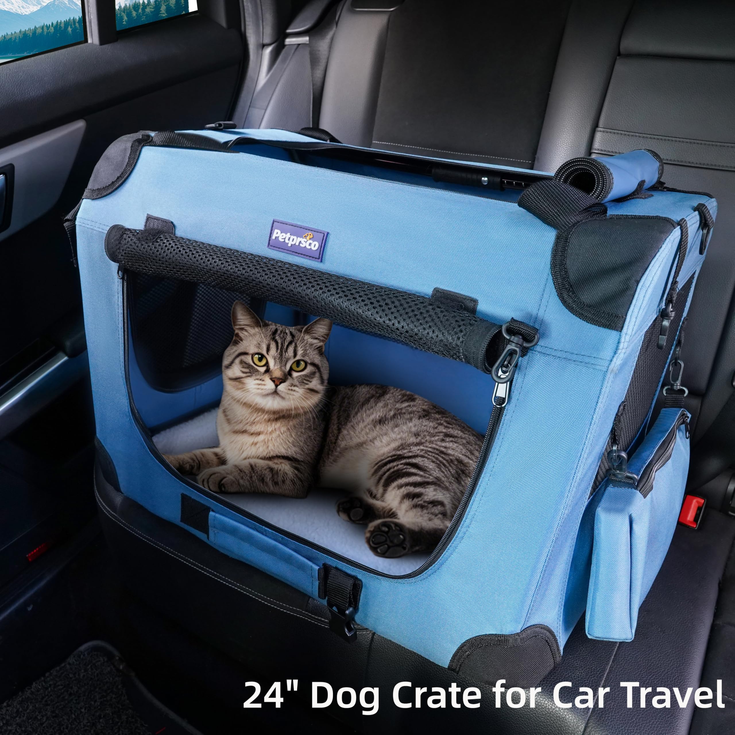 Petprsco crate with multi-door access for flexible pet entry routes