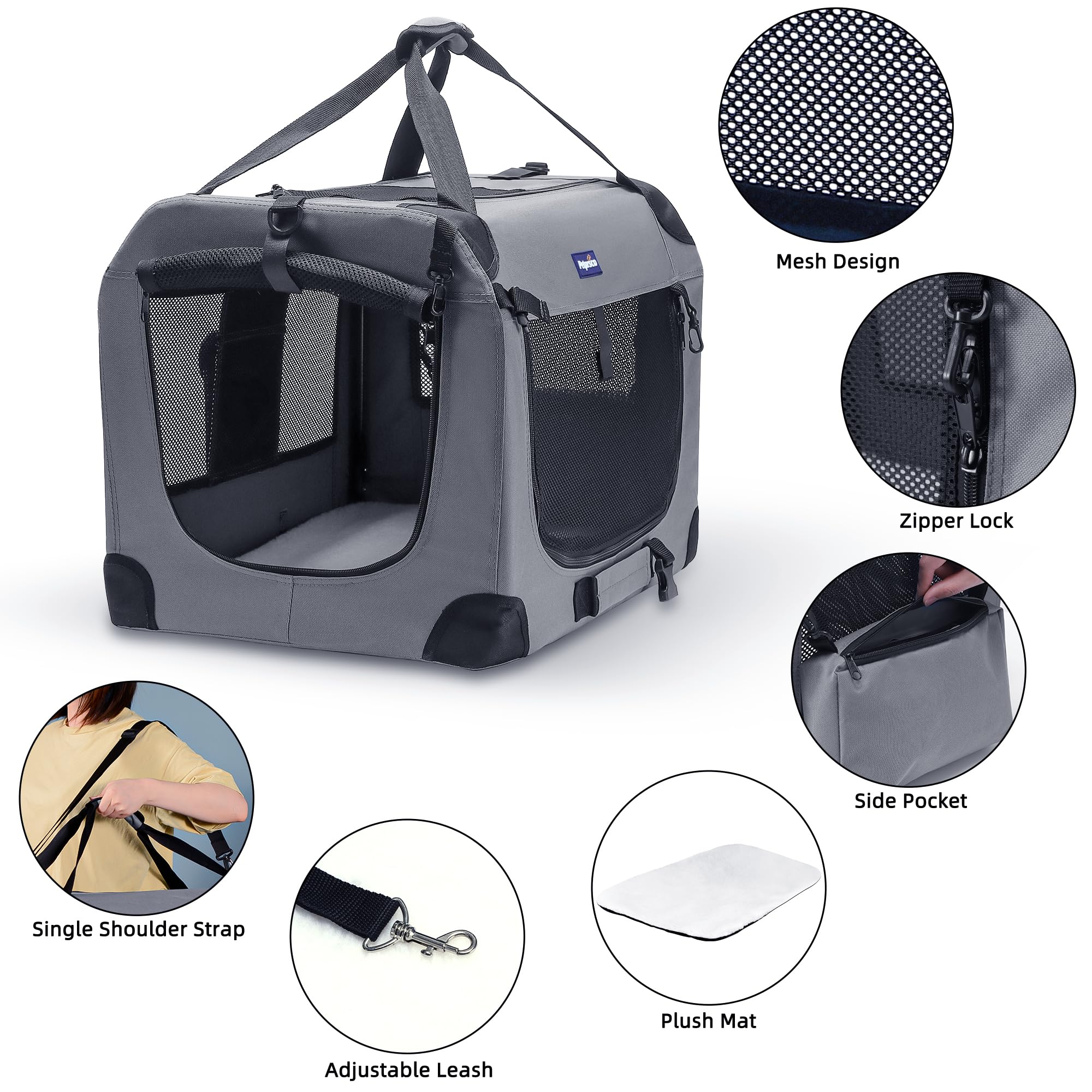 Petprsco soft mat inside crate provides removable comfort for pets