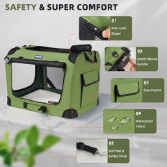 Petprsco top handles simplify carrying the soft carrier.