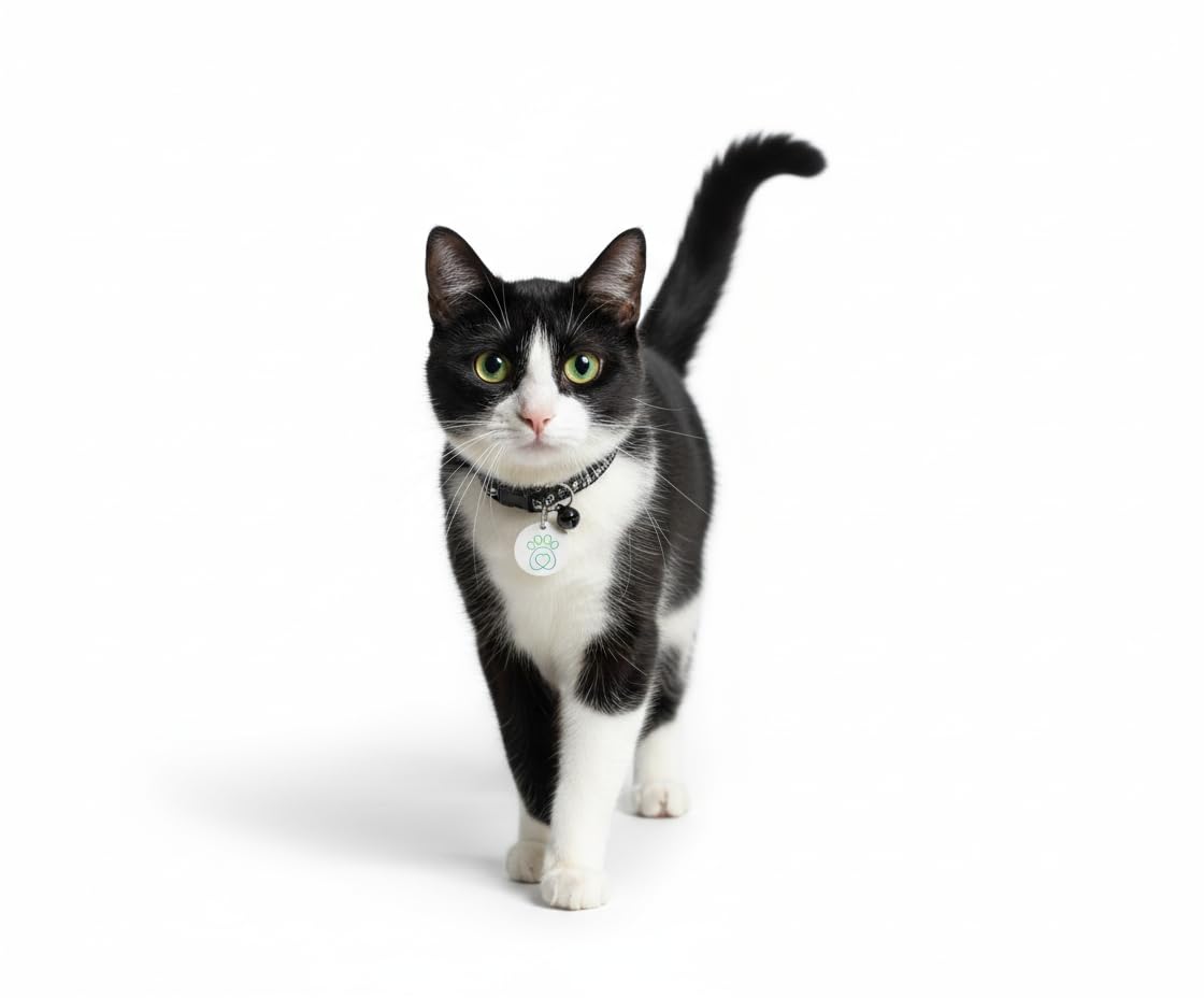 PETQUALITY Show That Love tag on a cat collar enables independent entry