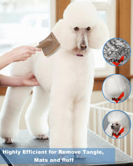 Petqueen bonus stainless steel comb for easy brush cleanup
