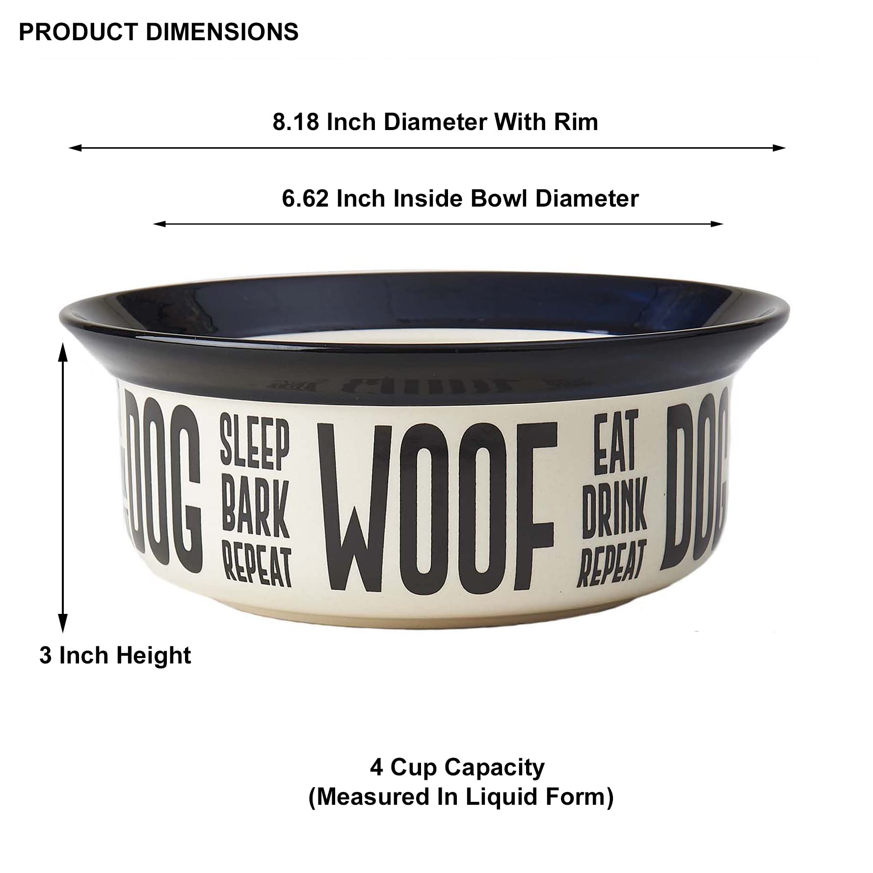 PetRageous Eat Drink Repeat bone-logo detail enhancing decorative pet dining area.