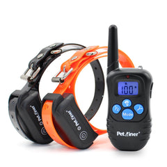 Petrainer dog training collar in static mode for precise correction.