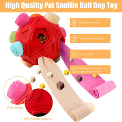 Petration snuffle ball with thick cloth strips for durable, engaging play