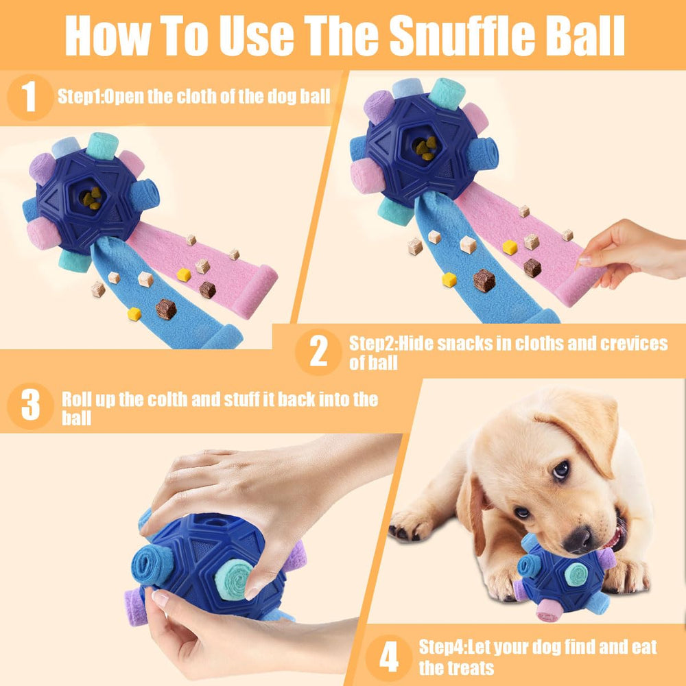 Petration snuffle ball includes squeaky carrot for added playful appeal.
