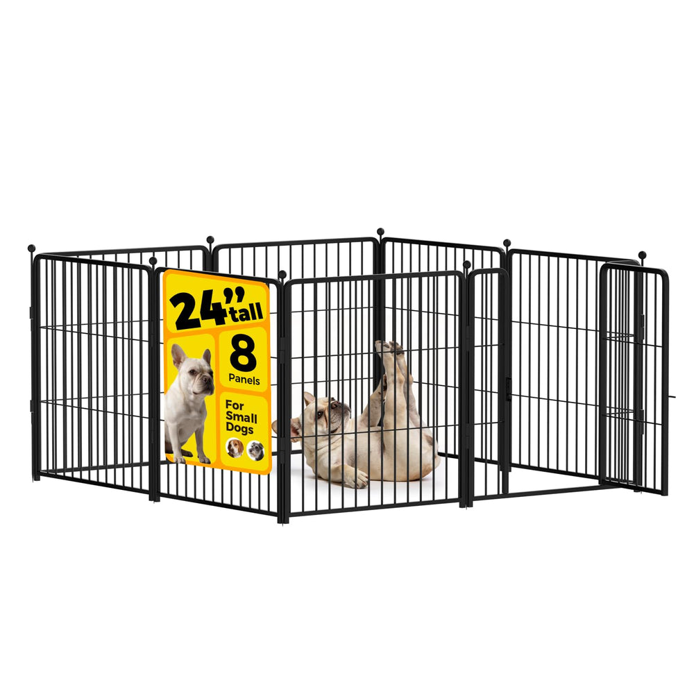 PETREEK dog playpen 24inch panels for quick indoor assembly and safe play.