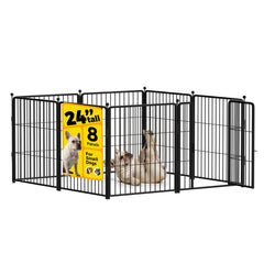 PETREEK dog playpen 24inch panels for quick indoor assembly and safe play.
