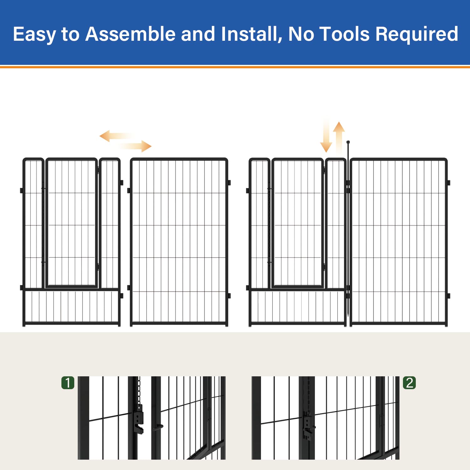 PETREEK dog playpen tool-free assembly makes setup hassle-free.