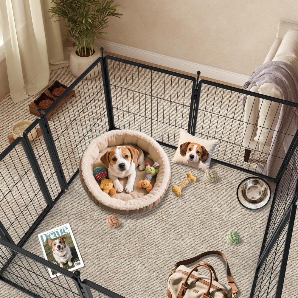 PETREEK dog playpen ground stakes secure outdoor setups on grass or dirt.