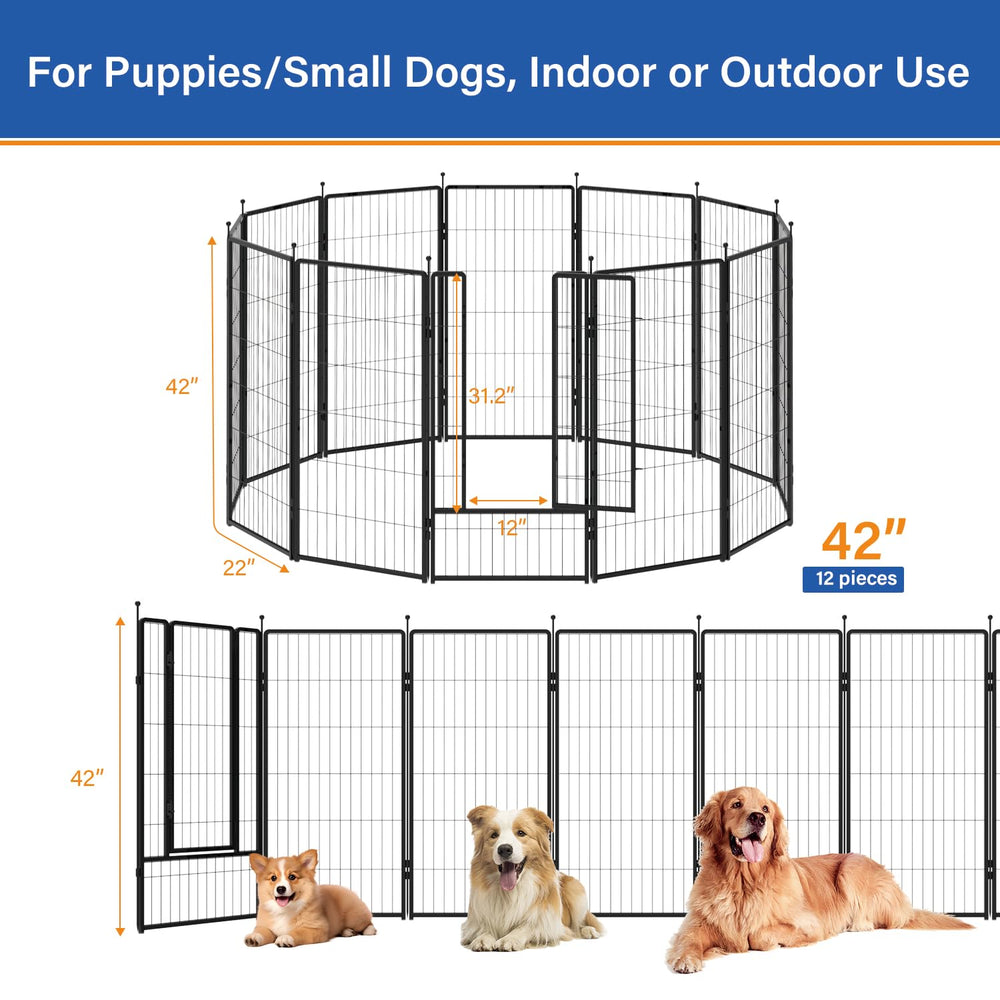 PETREEK dog playpen in outdoor setting ready for backyard fun.