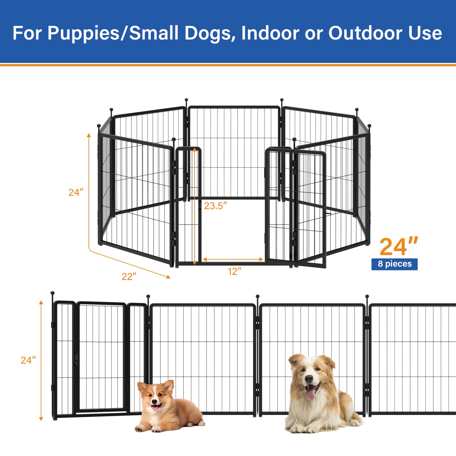 PETREEK dog playpen rounded ball tops protect paws during playtime.