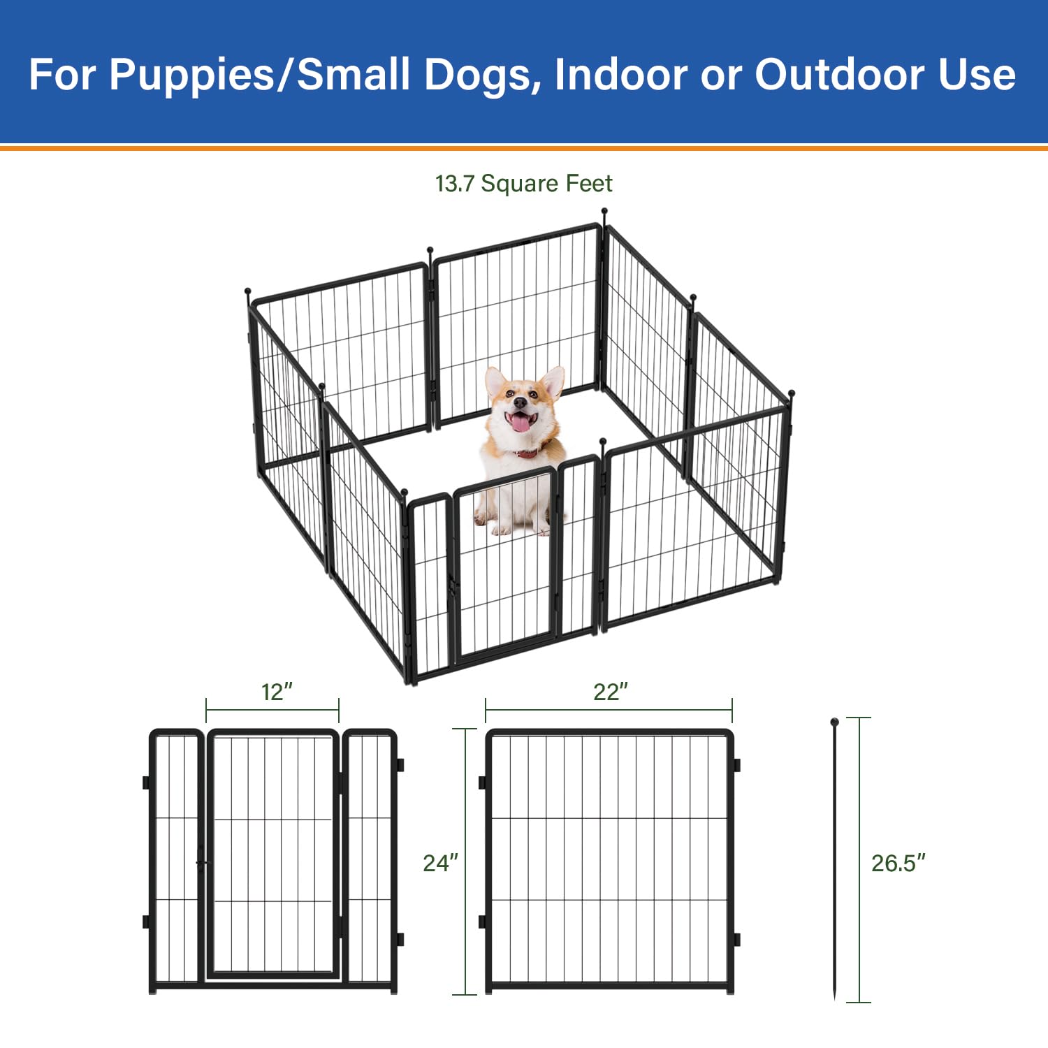 PETREEK dog playpen sturdy metal construction resists rust and weather.