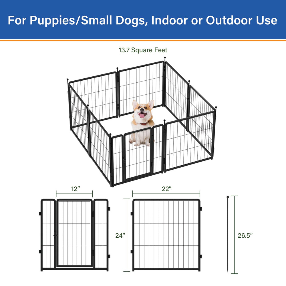 PETREEK dog playpen sturdy metal construction resists rust and weather.