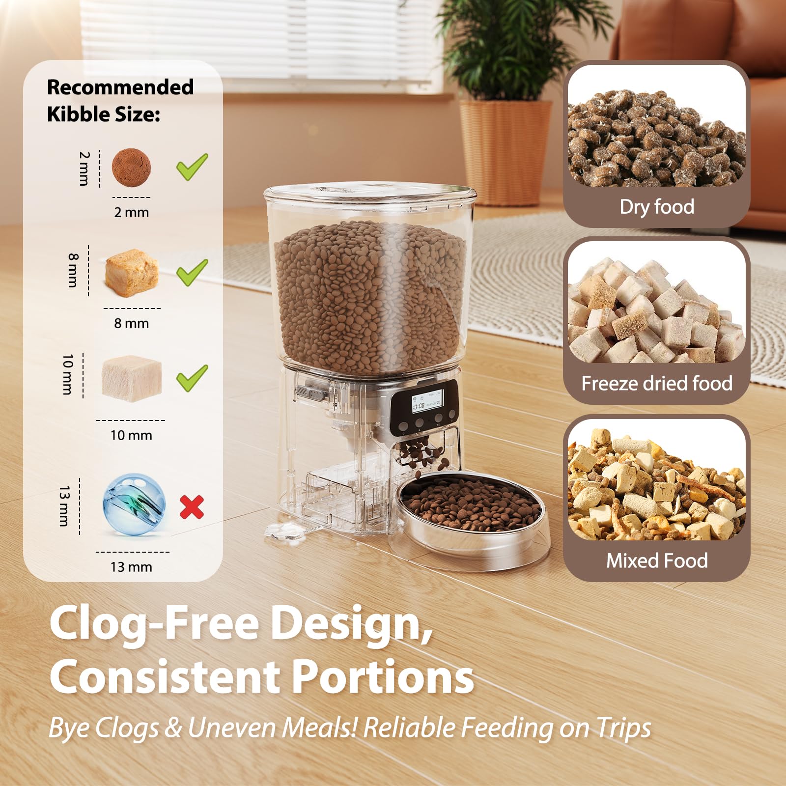 Petrice 4L dry-food container highlights airtight design preserving kibble freshness.