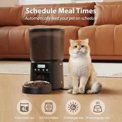 Petrice automatic cat feeder lid closed angle demonstrating secure, tidy storage.