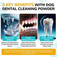 Petrivium dental powder poured into dog food for oral care