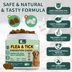 Petrivium chews with a dog chewing demonstrate convenient daily dose