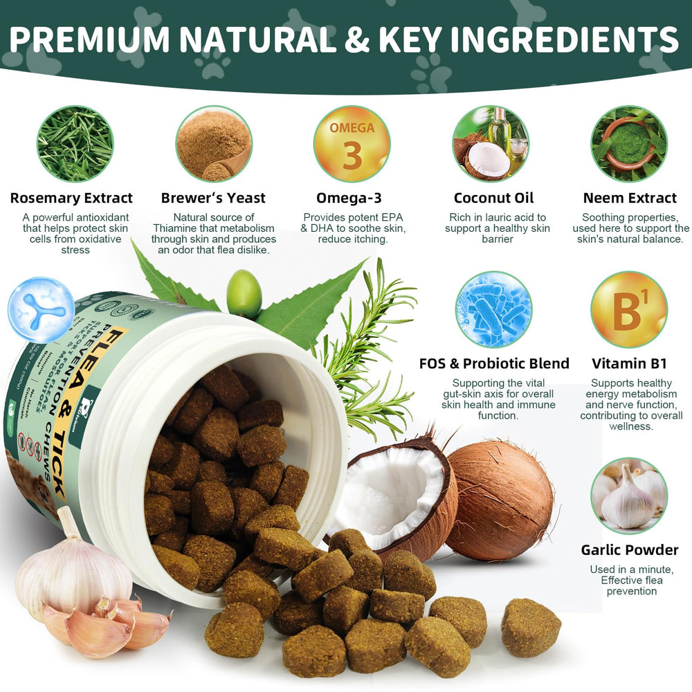 Petrivium chews with flaxseed neem and rosemary for natural skin support