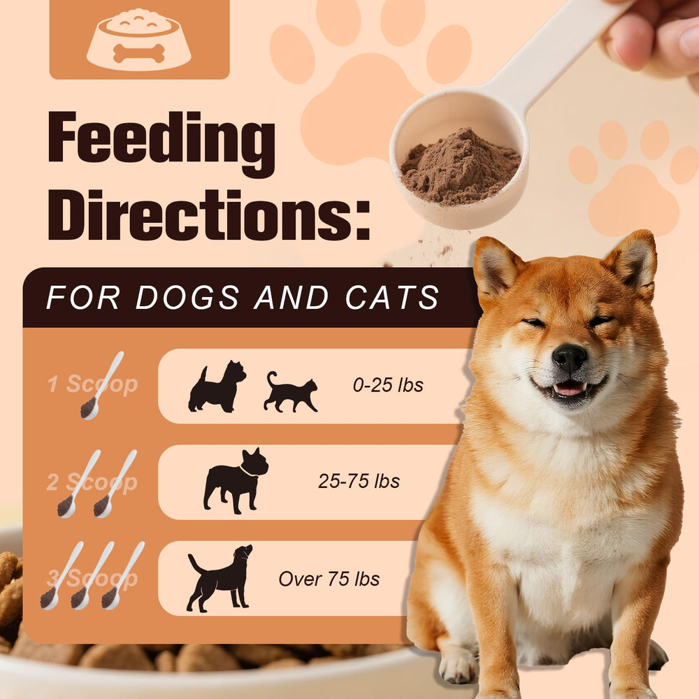 Petrivium pets dining with supplement container in view