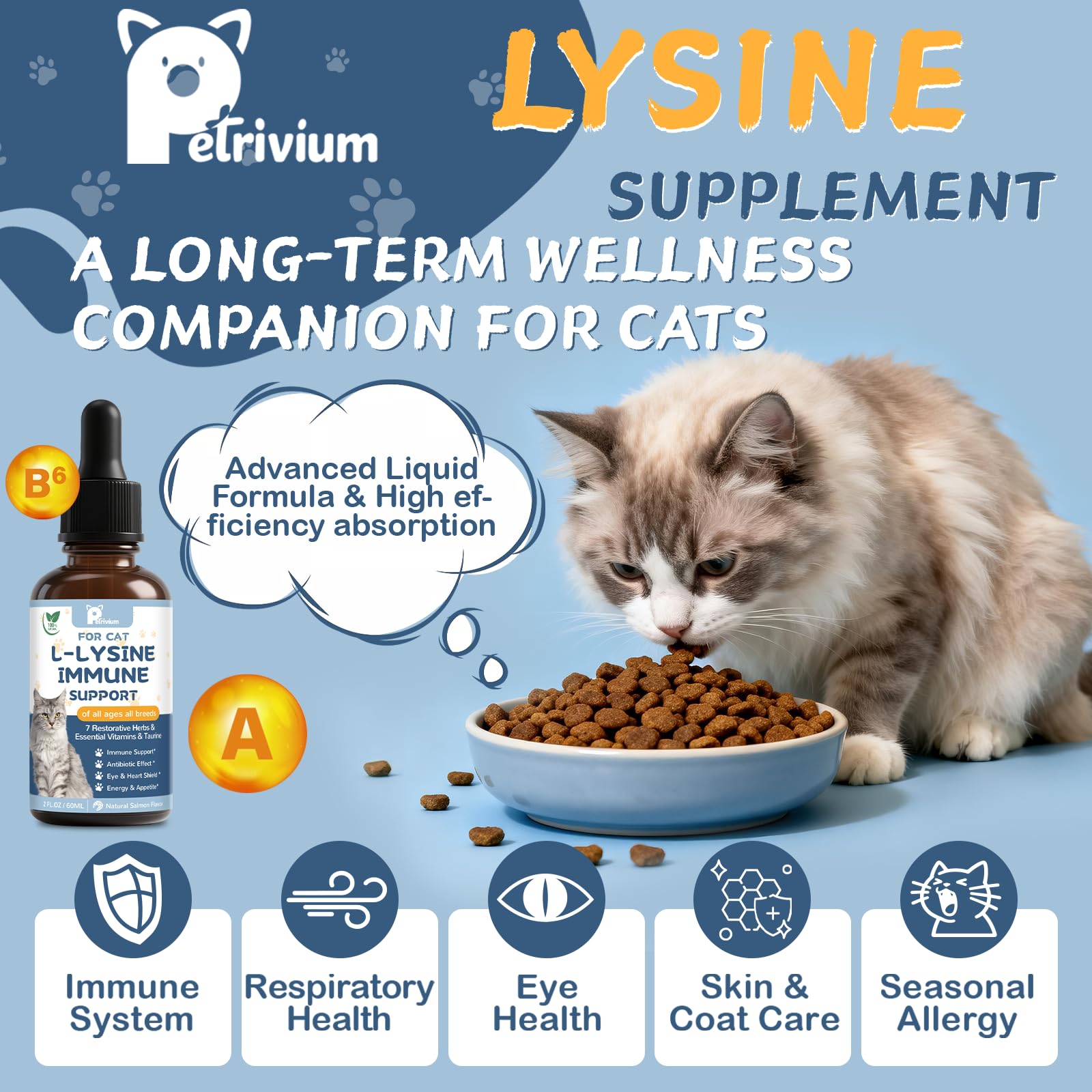 Petrivium precision dropper shown for easy, accurate cat dosing.