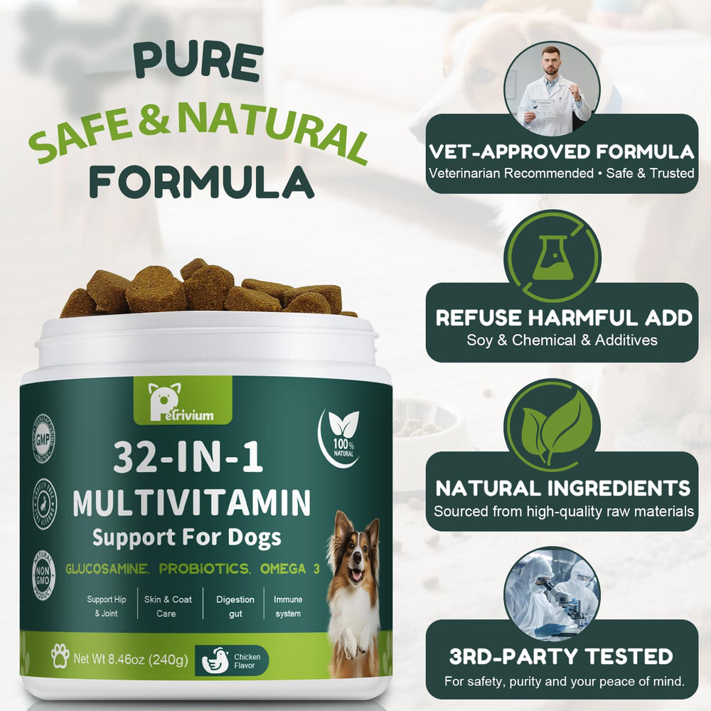 Petrivium probiotics and prebiotic blend label, gut health support.