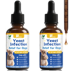 Petrivium Yeast Infection Drops bottle for at-home dog itch relief and easy dosing.