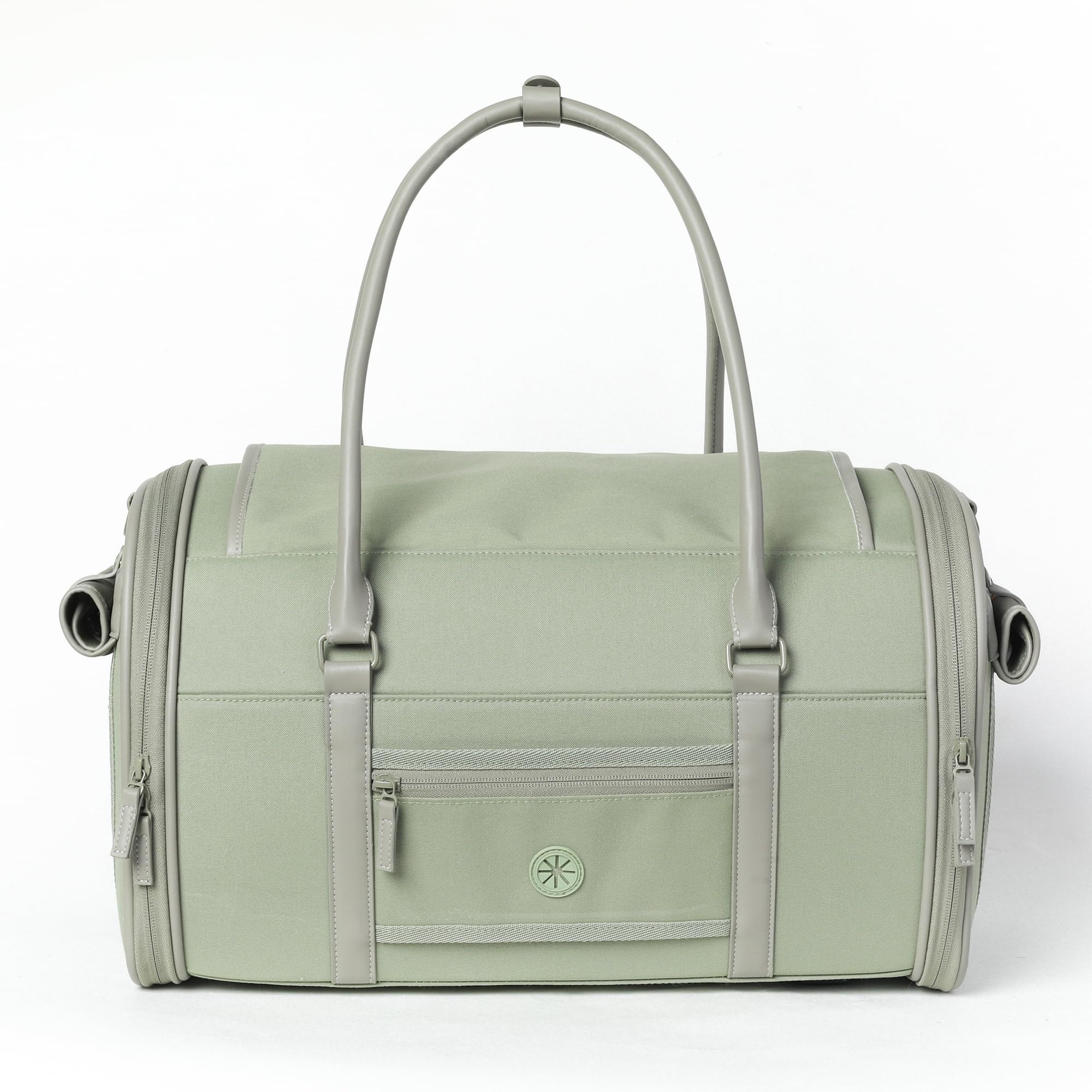 Petropolitan carrier with a cat inside showing compact fit for small pets