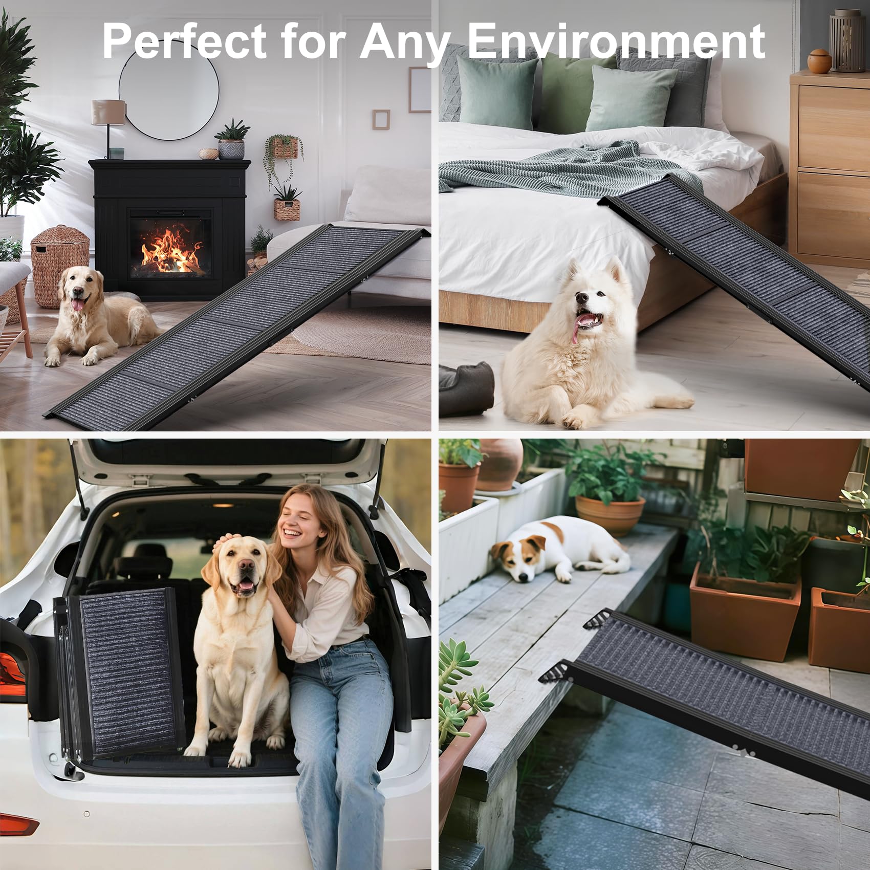 PetRuna dog ramp supports large dogs and seniors for easier entry