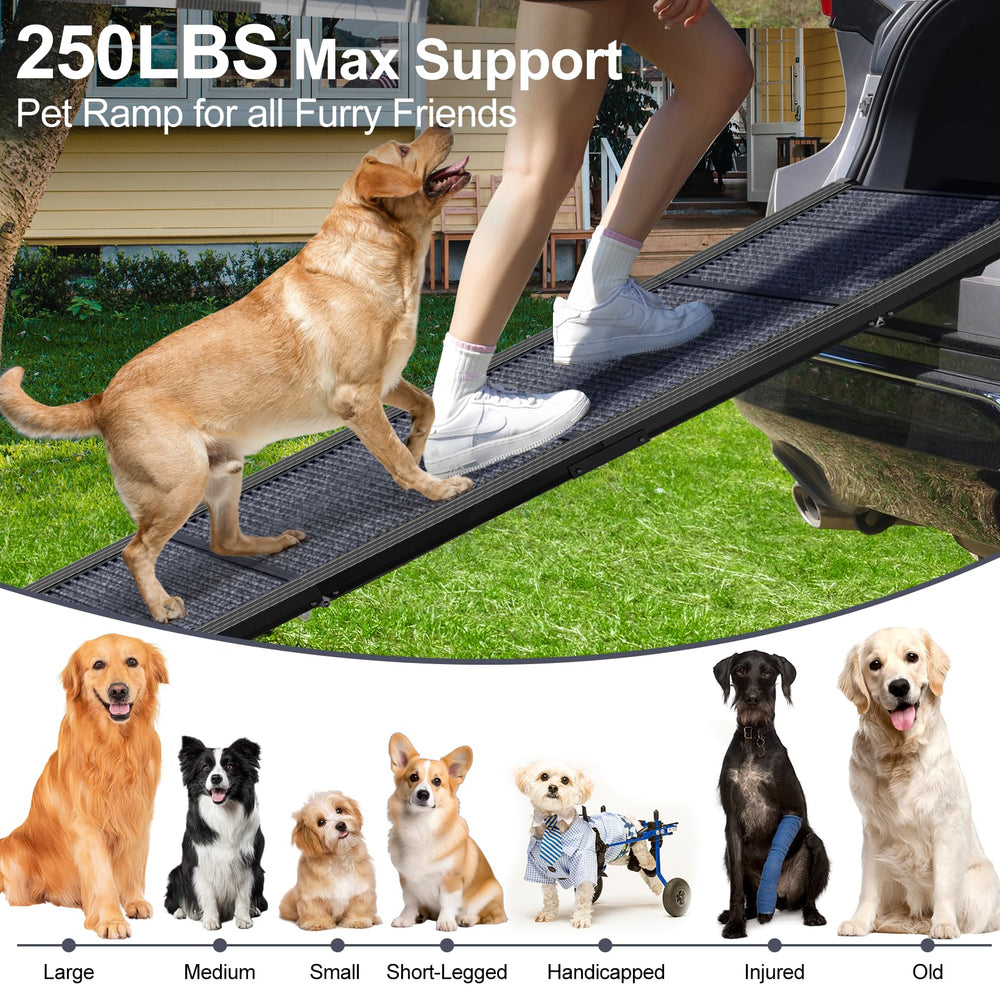 PetRuna dog ramp with non-slip surface offers secure traction in any weather.