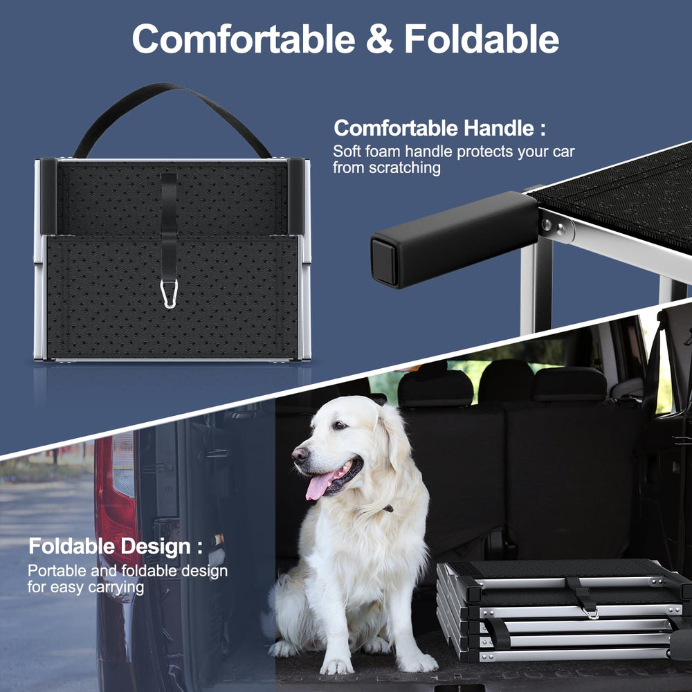 PetRuna dog stairs carabiner tether adds extra safety.