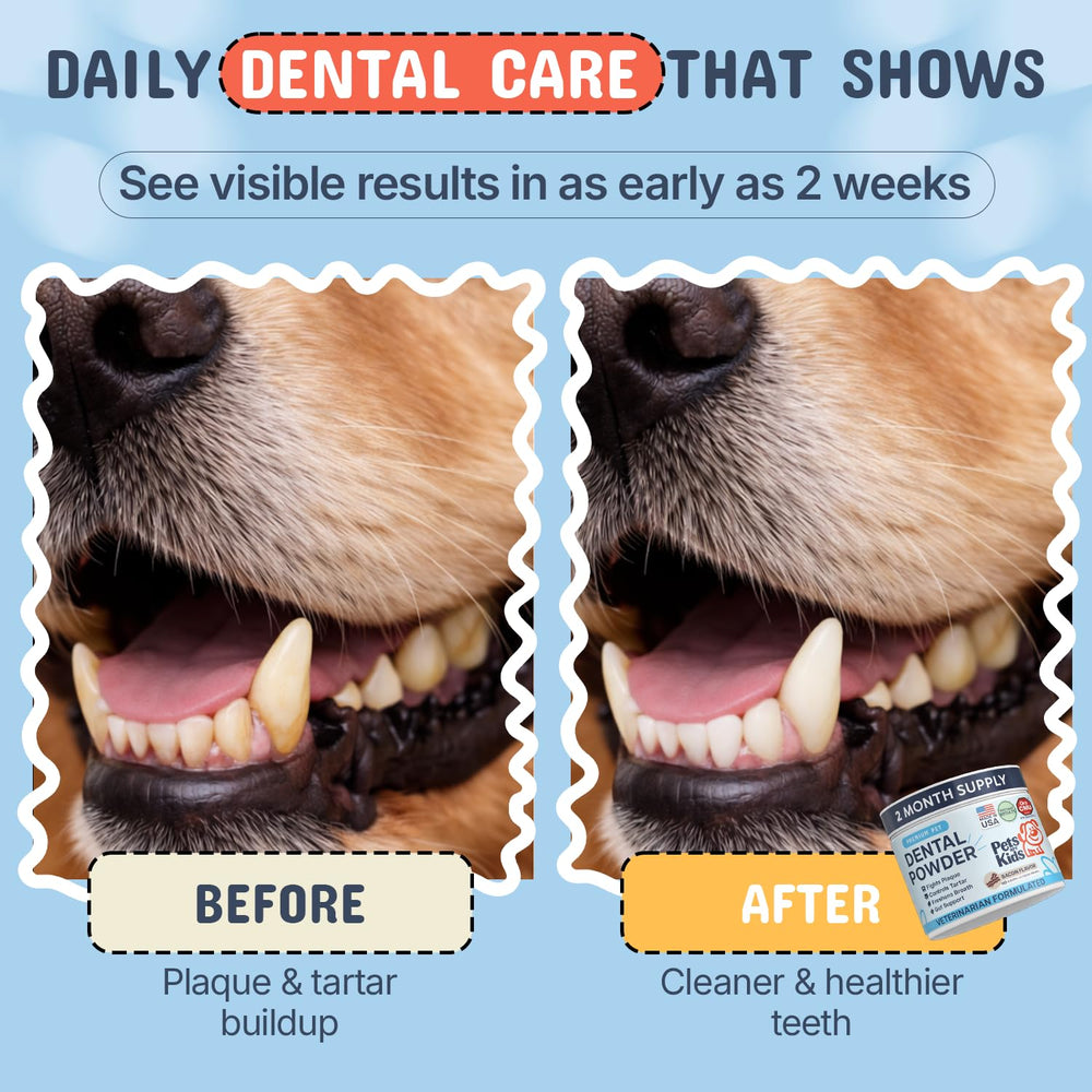 Pets Are Kids Too dog dental powder bacon flavor dust appealing to dogs