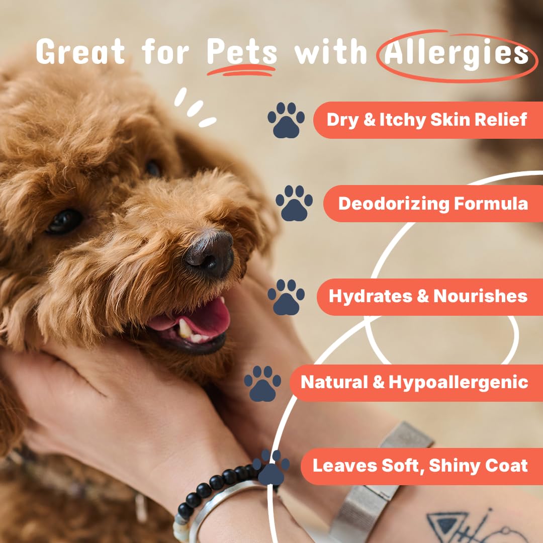 Oatmeal and coconut ingredients shown in Pets Are Kids Too formula.
