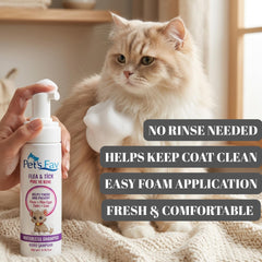 Pet's Fav cat shampoo suitable for all coat types and lengths.