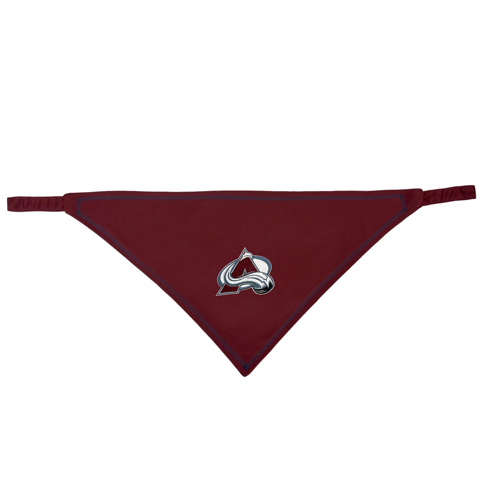Pets First Colorado Avalanche bandana in wash-resistant fabric for easy care.