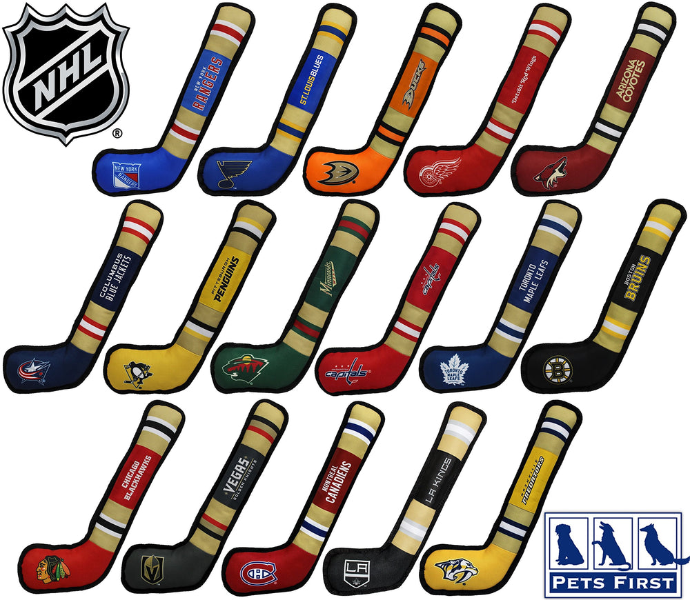 Official Flyers logo and bright colors on a Pets First stick toy.