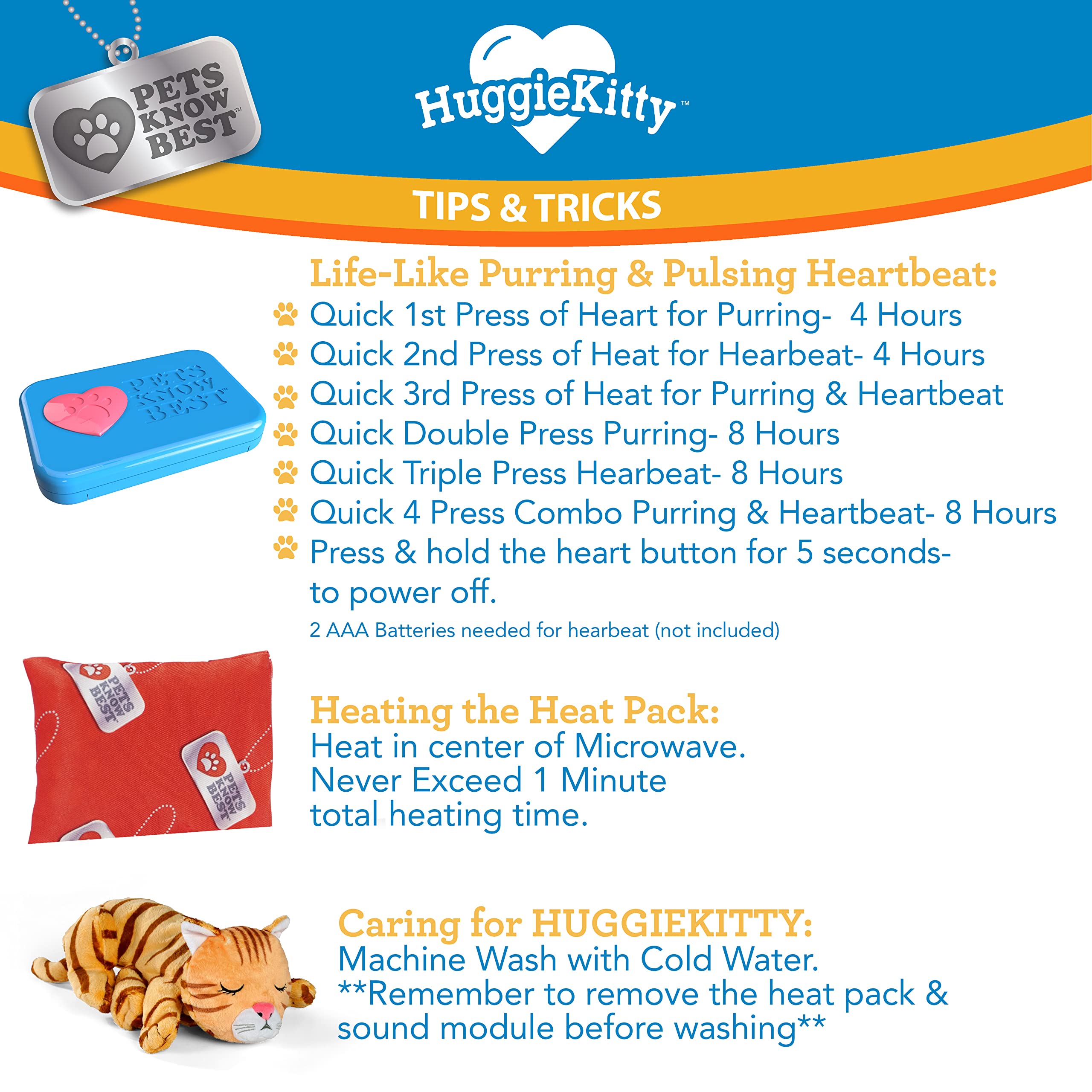 Pets Know Best HuggieKitty warm heating pack adds cozy warmth